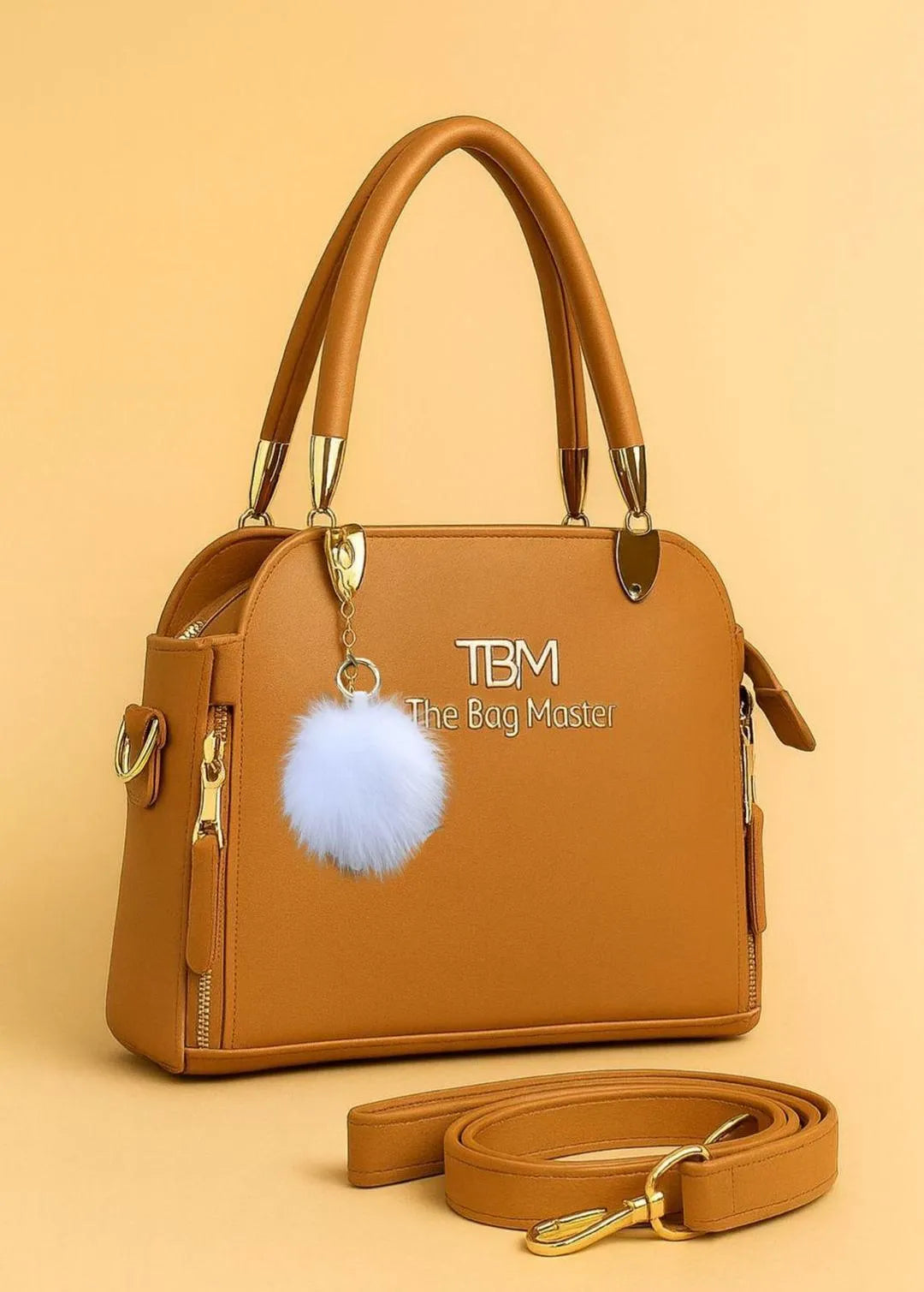 Women’s Elegant Textured Leather Hand Bag with Detachable Sling