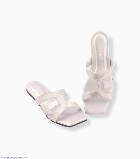 Stylish Women’s White Rexine Casual Slip-On Flats