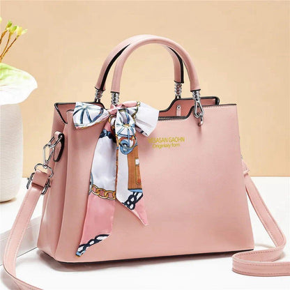Women's Leather Shoulder Bag With Long Belt