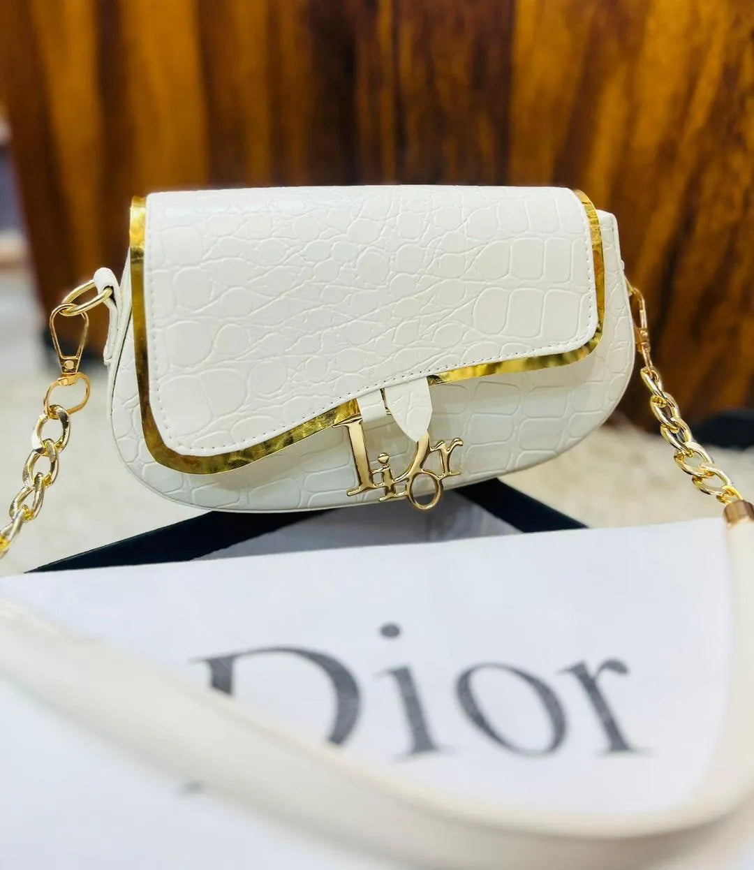 Crocodile Rexine Plain Shoulder Bag