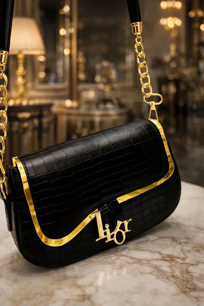 Crocodile Rexine Plain Shoulder Bag