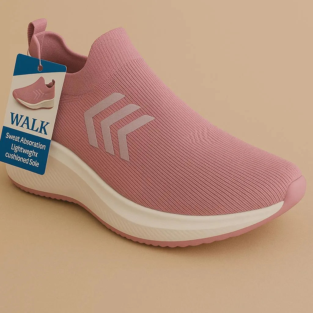 Women’s Slip-On Walking Shoes with Breathable Knit Upper