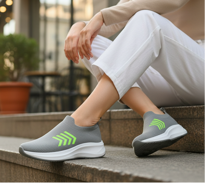 Women’s Slip-On Walking Shoes with Breathable Knit Upper