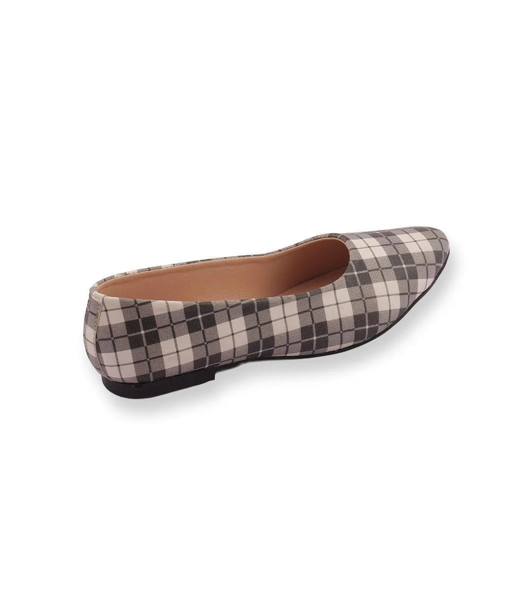 Structured Elegance Plaid Fabric Pumps