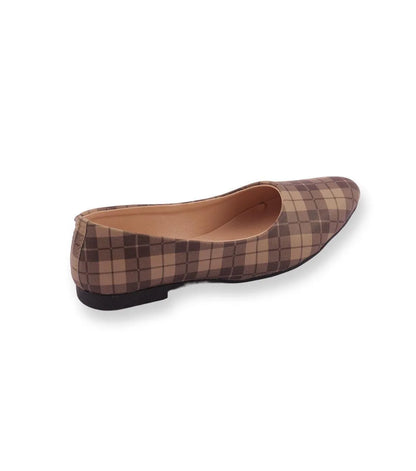 Structured Elegance Plaid Fabric Pumps
