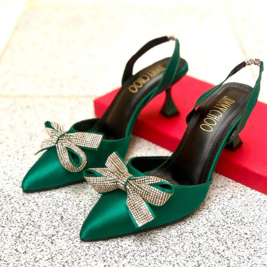 Starlight Bow Girls’ Luxury Slingback Heels